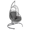 HANGING NEST RULER FK6083.02 METAL IN CAPPUCCINO-SYNTH.RATTAN IN NATURAL-GREY CUSHIONS 120x110x190Hcm.