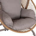 HANGING NEST RULER FK6083.02 METAL IN CAPPUCCINO-SYNTH.RATTAN IN NATURAL-GREY CUSHIONS 120x110x190Hcm. HANGING NEST RULER FK6083.02 METAL IN CAPPUCCINO-SYNTH.RATTAN IN NATURAL-GREY CUSHIONS 120x110x190Hcm.