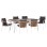 OUTDOOR DINING SET 7PCS MAERLY FK10826.01 ALUMINUM IN WHITE--POLYWOOD--GREY CUSHIONS