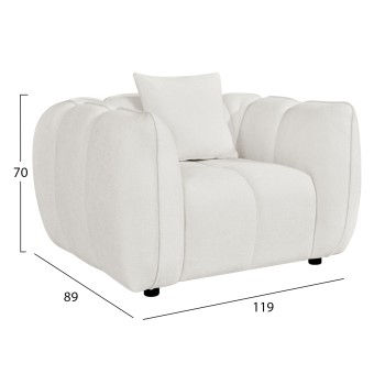 LOUNGE ARMCHAIR LYKKE FK3325.02 ECRU FABRIC 119x89x70Hcm