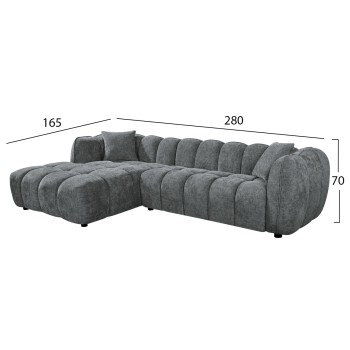 SET CORNER SOFA (LEFT)-ARMCHAIR LOUNGE LYKKE FK10820.01L GREY FABRIC SET CORNER SOFA (LEFT)-ARMCHAIR LOUNGE LYKKE FK10820.01L GREY FABRIC