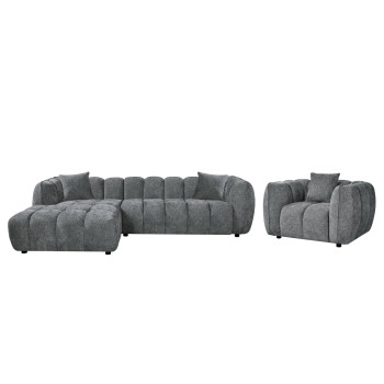 SET CORNER SOFA (LEFT)-ARMCHAIR LOUNGE LYKKE FK10820.01L GREY FABRIC