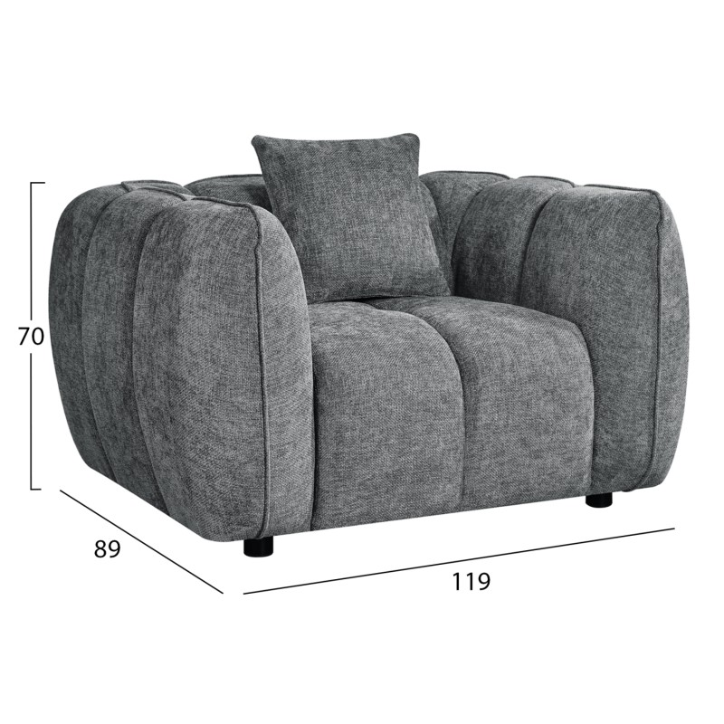 SET CORNER SOFA (RIGHT)-ARMCHAIR LOUNGE LYKKE FK10821.01R GREY FABRIC SET CORNER SOFA (RIGHT)-ARMCHAIR LOUNGE LYKKE FK10821.01R GREY FABRIC