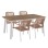 OUTDOOR DINING SET 5PCS TABER FK10824.01 ALUMINUM IN WHITE--POLYWOOD--P.E.ROPE IN BEIGE