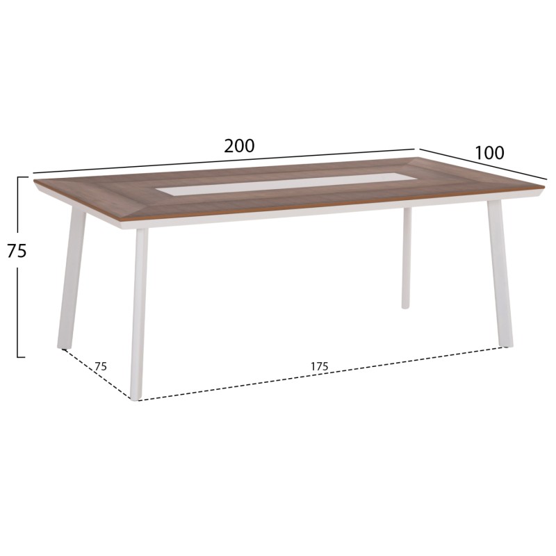 OUTDOOR DINING SET 7PCS TOPIN FK10825.01 ALUMINUM IN WHITE--POLYWOOD--P.E.RATTAN OUTDOOR DINING SET 7PCS TOPIN FK10825.01 ALUMINUM IN WHITE--POLYWOOD--P.E.RATTAN