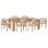 OUTDOOR DINING SET 7PCS FILEM FK10905 ACACIA WOOD IN NATURAL--CUSHION IN BEIGE