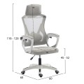 OFFICE CHAIR SALAS FK1223.02 P.P. IN WHITE--MESH FABRIC IN LIGHT GREY 57x71x110-120Hcm. OFFICE CHAIR SALAS FK1223.02 P.P. IN WHITE--MESH FABRIC IN LIGHT GREY 57x71x110-120Hcm.