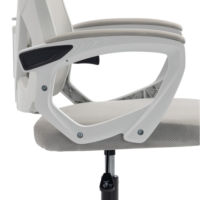 OFFICE CHAIR SALAS FK1223.02 P.P. IN WHITE--MESH FABRIC IN LIGHT GREY 57x71x110-120Hcm. OFFICE CHAIR SALAS FK1223.02 P.P. IN WHITE--MESH FABRIC IN LIGHT GREY 57x71x110-120Hcm.