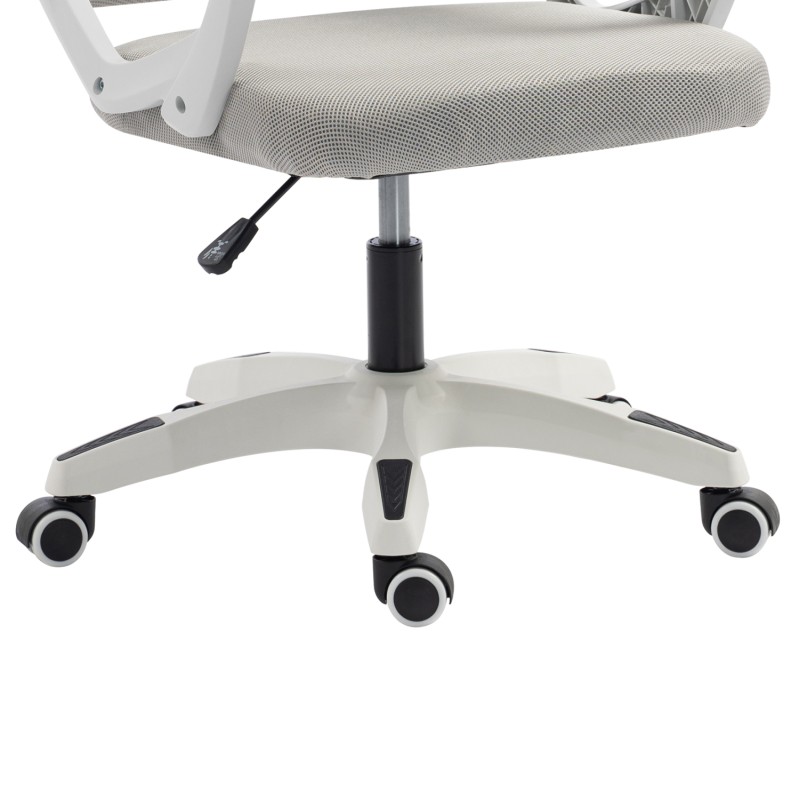 OFFICE CHAIR SALAS FK1223.02 P.P. IN WHITE--MESH FABRIC IN LIGHT GREY 57x71x110-120Hcm. OFFICE CHAIR SALAS FK1223.02 P.P. IN WHITE--MESH FABRIC IN LIGHT GREY 57x71x110-120Hcm.