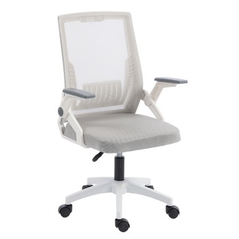 OFFICE CHAIR ZENITH FK1225.02 POLYPROPYLENE IN WHITE--MESH IN LIGHT GREY 60x60x92-100Hcm