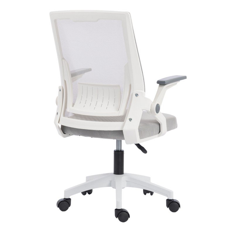 OFFICE CHAIR ZENITH FK1225.02 POLYPROPYLENE IN WHITE--MESH IN LIGHT GREY 60x60x92-100Hcm OFFICE CHAIR ZENITH FK1225.02 POLYPROPYLENE IN WHITE--MESH IN LIGHT GREY 60x60x92-100Hcm