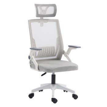 OFFICE CHAIR MATRON FK1226.02 WHITE PP--LIGHT GREY MESH FABRIC 47x47x128Hcm.