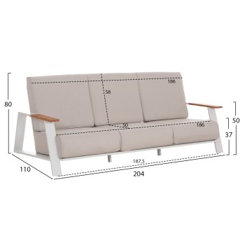 OUTDOOR LOUNGE SET 4PCS LAITH FK6551.02 ALUMINUM FRAMES & CUSHIONS IN CREAM WHITE OUTDOOR LOUNGE SET 4PCS LAITH FK6551.02 ALUMINUM FRAMES & CUSHIONS IN CREAM WHITE