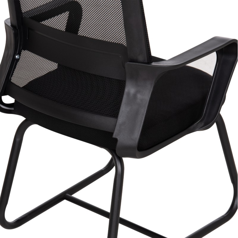 VISITOR'S CHAIR CASTER FK1228.01 METAL-PP-MESH FABRIC-- BLACK 46x52x94Hcm. VISITOR'S CHAIR CASTER FK1228.01 METAL-PP-MESH FABRIC-- BLACK 46x52x94Hcm.