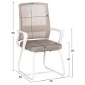 VISITOR'S CHAIR CASTER FK1228.02 WHITE METAL/PP--LIGHT GREY MESH 58x56x93Hcm. VISITOR'S CHAIR CASTER FK1228.02 WHITE METAL/PP--LIGHT GREY MESH 58x56x93Hcm.