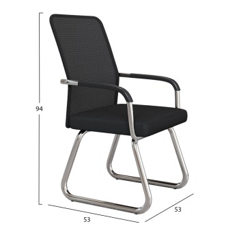 VISITOR'S CHAIR STED FK1232.01 BLACK MESH--CHROMED LEGS/ARMS 55x59x89Hcm VISITOR'S CHAIR STED FK1232.01 BLACK MESH--CHROMED LEGS/ARMS 55x59x89Hcm