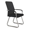 VISITOR'S CHAIR STED FK1232.01 BLACK MESH--CHROMED LEGS/ARMS 55x59x89Hcm