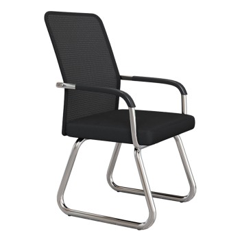 VISITOR'S CHAIR STED FK1232.01 BLACK MESH--CHROMED LEGS/ARMS 55x59x89Hcm