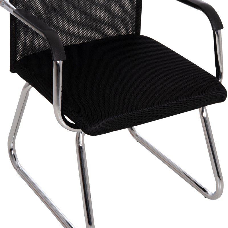 VISITOR'S CHAIR STED FK1232.01 BLACK MESH--CHROMED LEGS/ARMS 55x59x89Hcm VISITOR'S CHAIR STED FK1232.01 BLACK MESH--CHROMED LEGS/ARMS 55x59x89Hcm