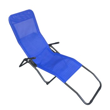 RELAX LOUNGER SWINGSAND FK6553.05 BLUE TEXTILENE--BLACK METAL 143x60x94Hcm.