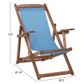 BEACH CHAIR WITH ARMS & SKY BLUE TEXTILENE LIMNOS FK11708.08T BEECH WOOD IN WALNUT 62.5x97x105Hcm. BEACH CHAIR WITH ARMS & SKY BLUE TEXTILENE LIMNOS FK11708.08T BEECH WOOD IN WALNUT 62.5x97x105Hcm.