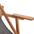 BEACH CHAIR WITH ARMS & GREY TEXTILENE LIMNOS FK11708.10T BEECH WOOD IN WALNUT 62.5x97x105Hcm. BEACH CHAIR WITH ARMS & GREY TEXTILENE LIMNOS FK11708.10T BEECH WOOD IN WALNUT 62.5x97x105Hcm.