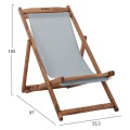 BEACH CHAIR WITH TEXTILENE FABRIC IN GREY LIMNOS FK11707.10T BEECH WOOD IN WALNUT 55.5x97x105H BEACH CHAIR WITH TEXTILENE FABRIC IN GREY LIMNOS FK11707.10T BEECH WOOD IN WALNUT 55.5x97x105H