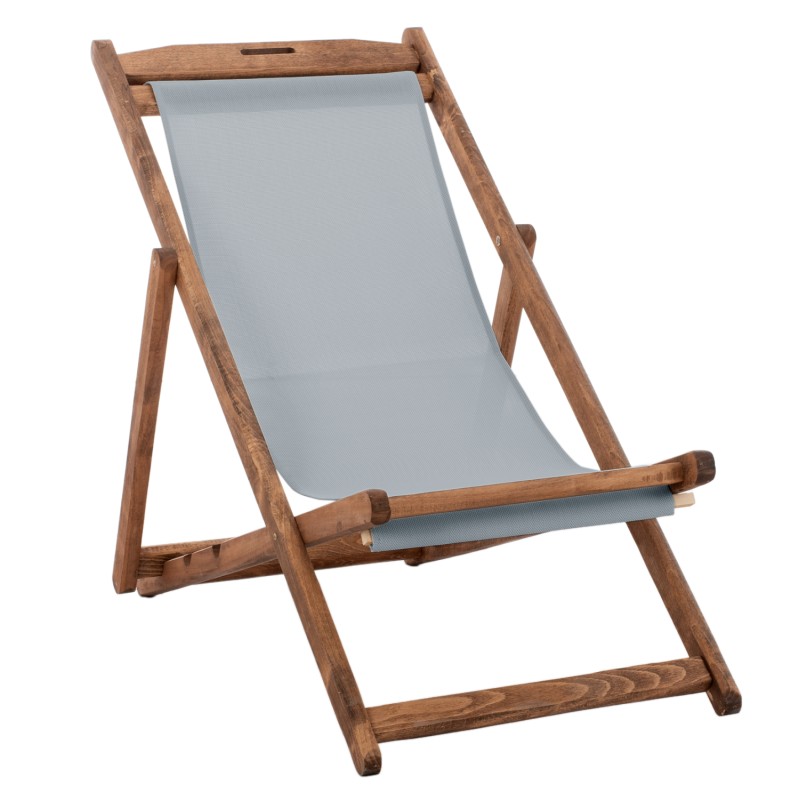 BEACH CHAIR WITH TEXTILENE FABRIC IN GREY LIMNOS FK11707.10T BEECH WOOD IN WALNUT 55.5x97x105H BEACH CHAIR WITH TEXTILENE FABRIC IN GREY LIMNOS FK11707.10T BEECH WOOD IN WALNUT 55.5x97x105H