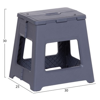 FOLDABLE POLYPROPYLENE STOOL SOLIS FK18392.01 GREY 30x25x30Hcm. FOLDABLE POLYPROPYLENE STOOL SOLIS FK18392.01 GREY 30x25x30Hcm.