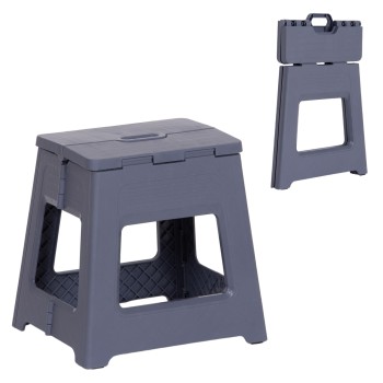 FOLDABLE POLYPROPYLENE STOOL SOLIS FK18392.01 GREY 30x25x30Hcm.