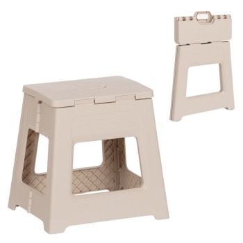 FOLDABLE POLYPROPYLENE STOOL SOLIS FK18392.02 CREAM WHITE 30x25x30Hcm.