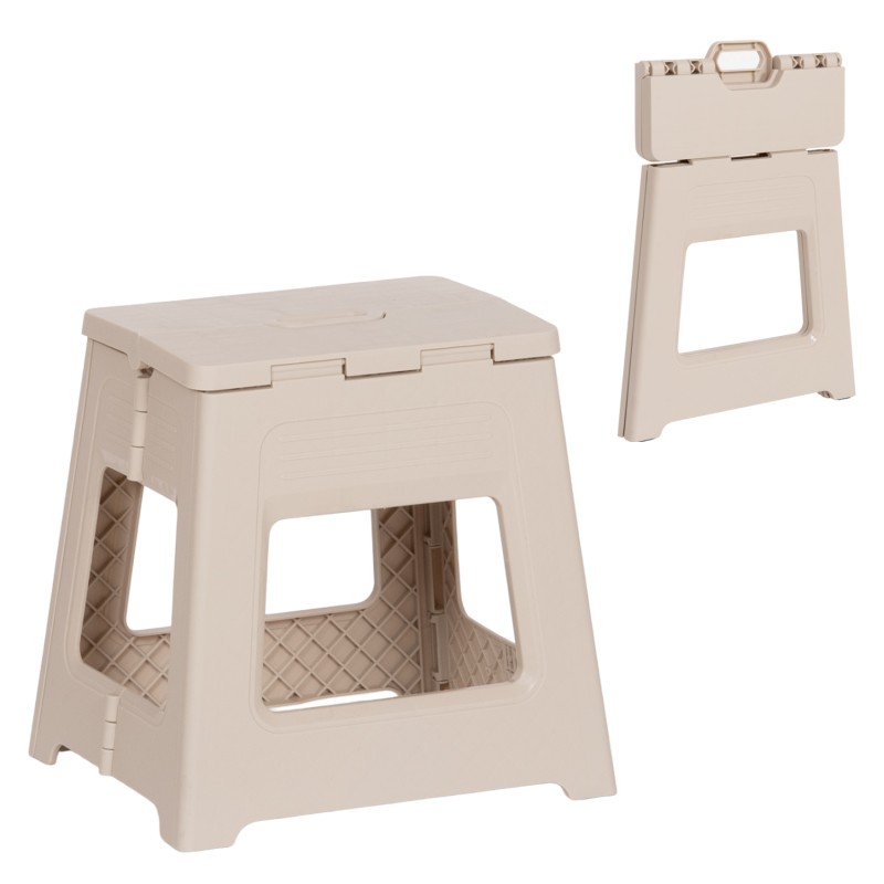 FOLDABLE POLYPROPYLENE STOOL SOLIS FK18392.02 CREAM WHITE 30x25x30Hcm. FOLDABLE POLYPROPYLENE STOOL SOLIS FK18392.02 CREAM WHITE 30x25x30Hcm.