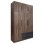 WARDROBE 3-LEAF WITH UPPER CABINET (LOFT) CARYS FK10887.11 MELAMINE IN WALNUT/ZEBRANO 150x55.5x240Hcm