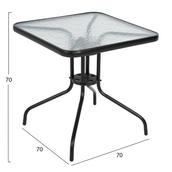 OUTDOOR DINING SET 5PCS FIGO FK10880.03 METALLIC TABLE & ARMCHAIRS IN BLACK