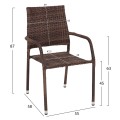OUTDOOR DINING SET 5PCS ADAM FK10873.01 METAL & WICKER IN BROWN OUTDOOR DINING SET 5PCS ADAM FK10873.01 METAL & WICKER IN BROWN
