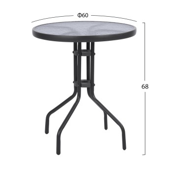OUTDOOR 3PCS DINING SET LIMA FK10881.01 METAL & TEXTILENE IN GREY (ROUND)