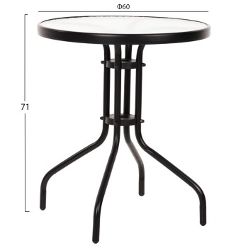OUTDOOR 3PCS DINING SET LIMA FK10881.03 METAL & TEXTILENE IN BLACK (ROUND)