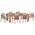 OUTDOOR DINING SET 7PCS CONTREL FK10901.01 ACACIA WOOD IN NATURAL--CUSHIONS IN BEIGE OUTDOOR DINING SET 7PCS CONTREL FK10901.01 ACACIA WOOD IN NATURAL--CUSHIONS IN BEIGE