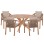 OUTDOOR DINING SET 5PCS CORTEN FK10900.01 ACACIA WOOD IN NATURAL--CUSHIONS IN BEIGE
