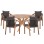 OUTDOOR DINING SET 5PCS CORTEN FK10900.02 ACACIA WOOD IN NATURAL--CUSHIONS IN GREY