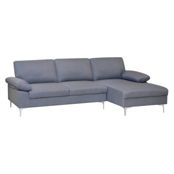 SOFA RIGHT CORNER ANTON FK3340.01R GREY FABRIC--METAL LEGS 260x130x84Hcm