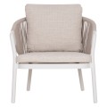 OUTDOOR 3PCS SET DRISCOLL FK10907.02 COFEE TABLE & 2 ARMCHAIRS--ALUMINUM IN CREAM WHITE