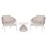 OUTDOOR 3PCS SET DRISCOLL FK10907.02 COFEE TABLE & 2 ARMCHAIRS--ALUMINUM IN CREAM WHITE