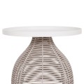 OUTDOOR 3PCS SET DRISCOLL FK10907.02 COFEE TABLE & 2 ARMCHAIRS--ALUMINUM IN CREAM WHITE