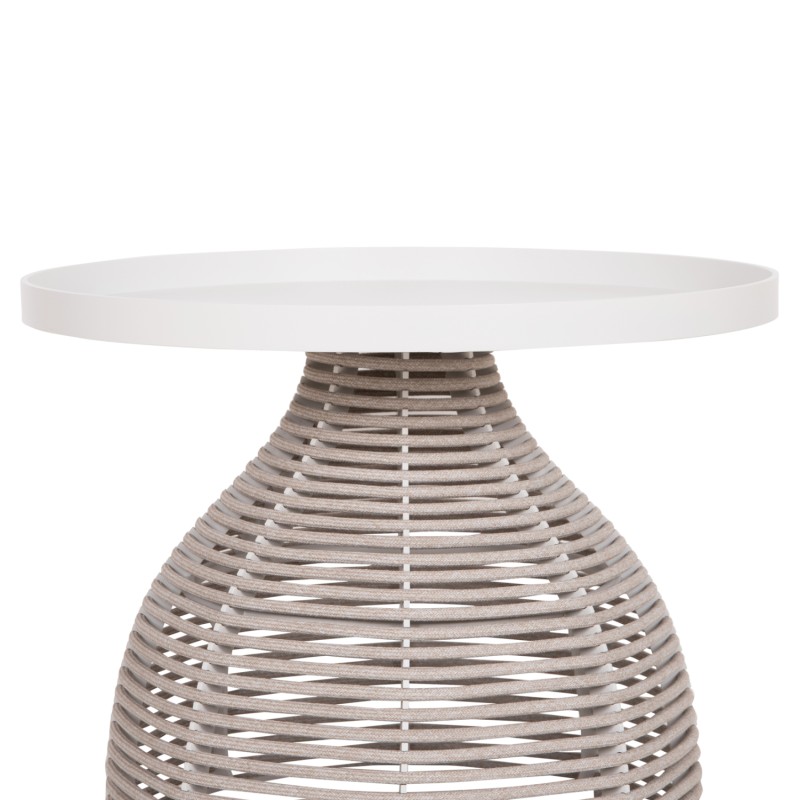 OUTDOOR 3PCS SET DRISCOLL FK10907.02 COFEE TABLE & 2 ARMCHAIRS--ALUMINUM IN CREAM WHITE