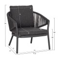 OUTDOOR 3PCS SET DRISCOLL FK10907.01 COFEE TABLE & 2 ARMCHAIRS--ALUMINUM IN GREY