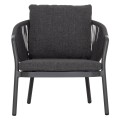 OUTDOOR 3PCS SET DRISCOLL FK10907.01 COFEE TABLE & 2 ARMCHAIRS--ALUMINUM IN GREY