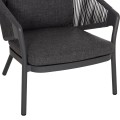 OUTDOOR 3PCS SET DRISCOLL FK10907.01 COFEE TABLE & 2 ARMCHAIRS--ALUMINUM IN GREY