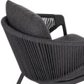 OUTDOOR 3PCS SET DRISCOLL FK10907.01 COFEE TABLE & 2 ARMCHAIRS--ALUMINUM IN GREY