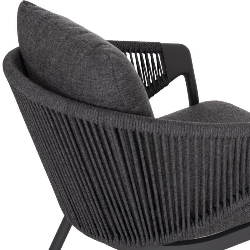 OUTDOOR 3PCS SET DRISCOLL FK10907.01 COFEE TABLE & 2 ARMCHAIRS--ALUMINUM IN GREY